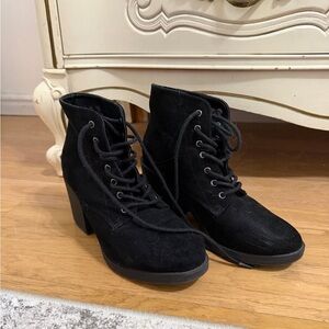 Black Lace-Up Ankle Boots